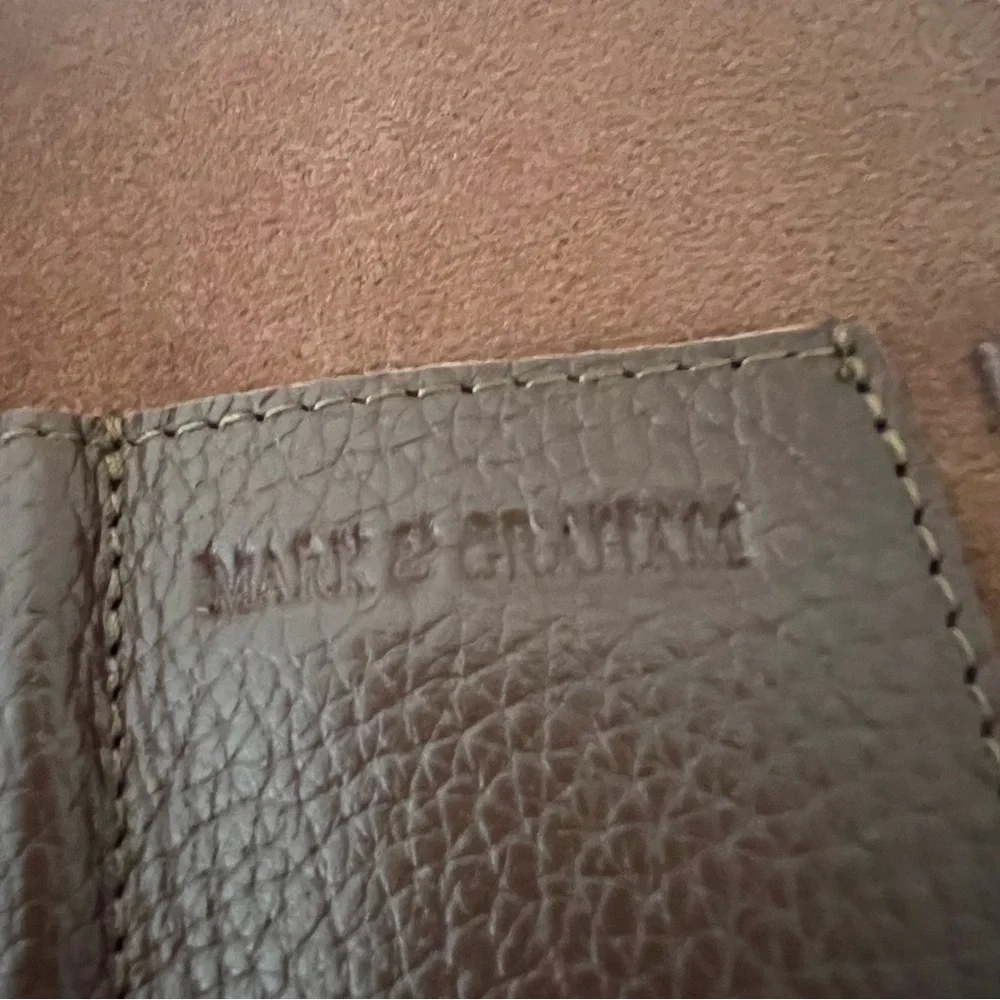 Mark & Graham Leather Charger Roll Up Brown Monogrammed NT Travel NEW